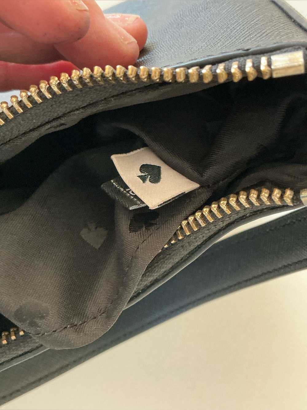 Kate Spade New York Black Saffiano Leather Mini Shoulder Bag Purse - Picture 8 of 15